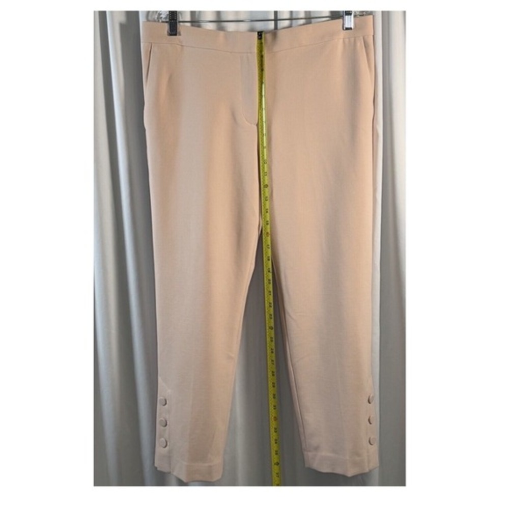 Ann Taylor Tan Cropped Trouser Pants Button Detail 12 Academia Preppy Chic 79-41 - Picture 9 of 15